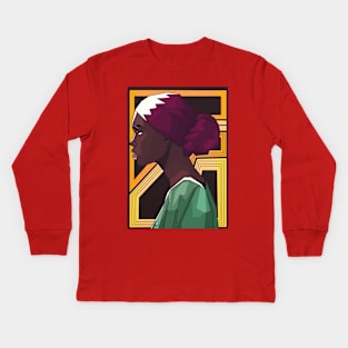 African woman Kids Long Sleeve T-Shirt